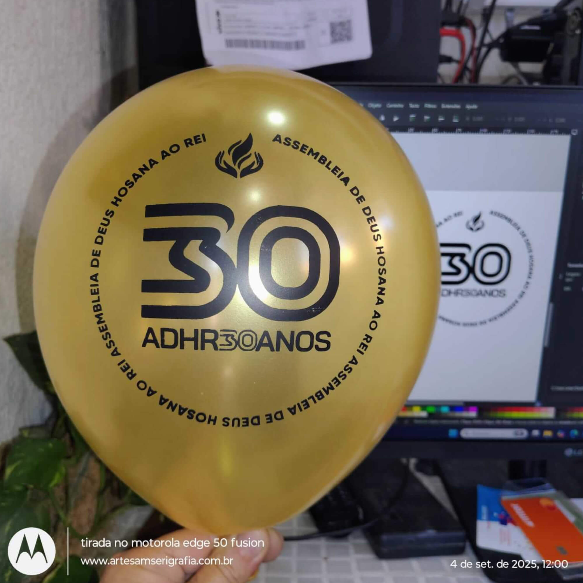 100 Balões de Látex Personalizados Exclusivos  2 Lados / 1 Cor - N9