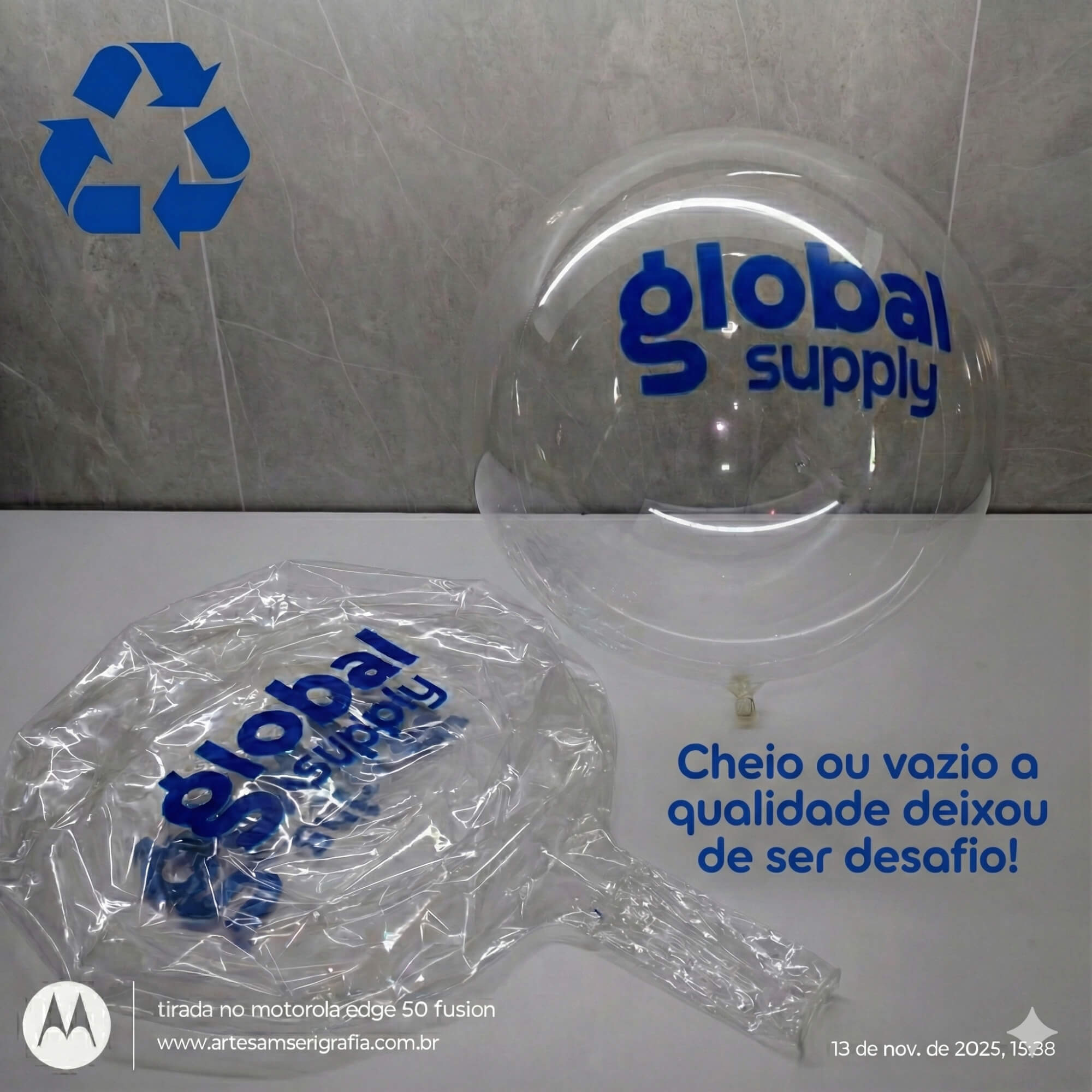 Bubble Personalizado com Impressão Direta. Pré-Esticado e À Prova D'água Kit com 100 unidades