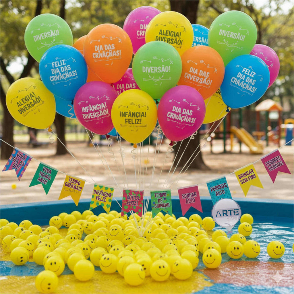 100 Balões de Látex Personalizados em 1 Lado / 1 Cor - N9 Personalizados Exclusivos