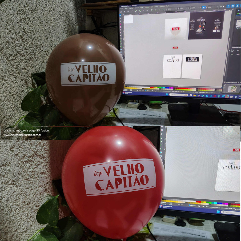100 Balões de Látex Personalizados em 1 Lado / 1 Cor - N9 Personalizados Exclusivos