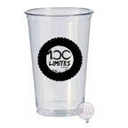 Copos PU descartáveis transparentes 350 ml impressos