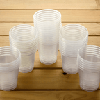 Copos PU descartáveis transparentes 350 ml impressos
