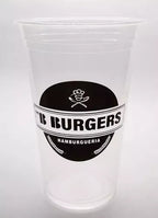 Copos PU descartáveis transparentes 350 ml impressos
