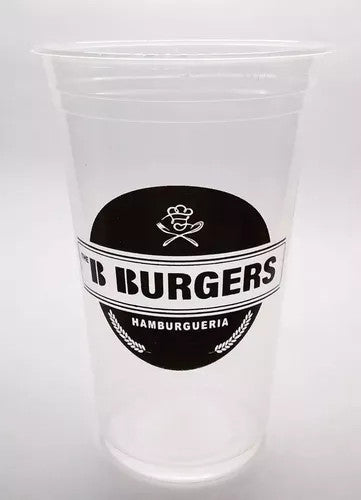 Copos PU descartáveis transparentes 350 ml impressos