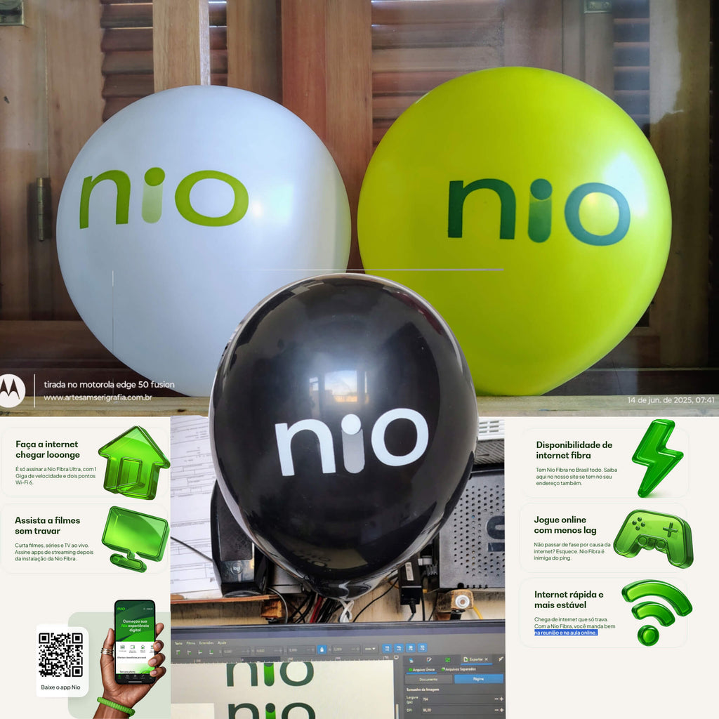 10000 Balões de Látex 1 Lado / 1 Cor - N9 Personalizados Exclusivos