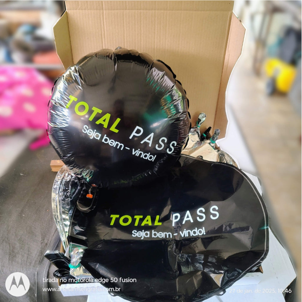 Balões Metalizados Personalizados Impressos KIT-100 Um lado