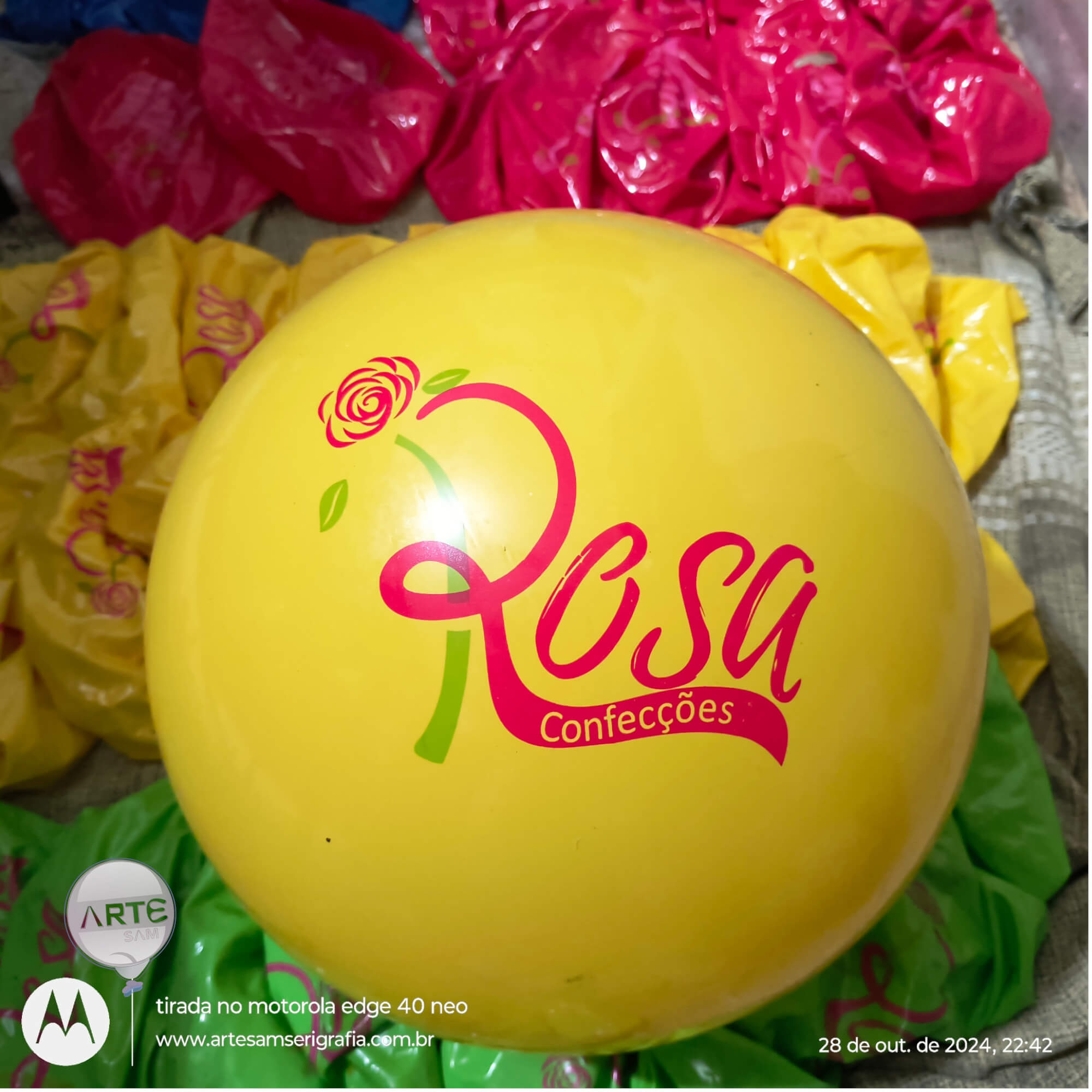 KIT 100 Bolas vinil 23 cm Impressas personalizadas