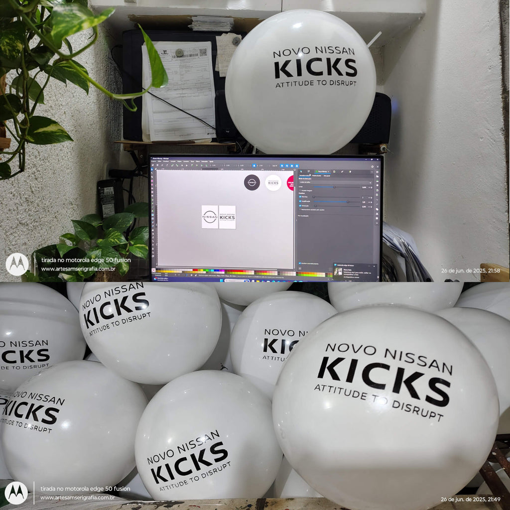 KIT 100 Bolas vinil 40 cm Impressas personalizadas