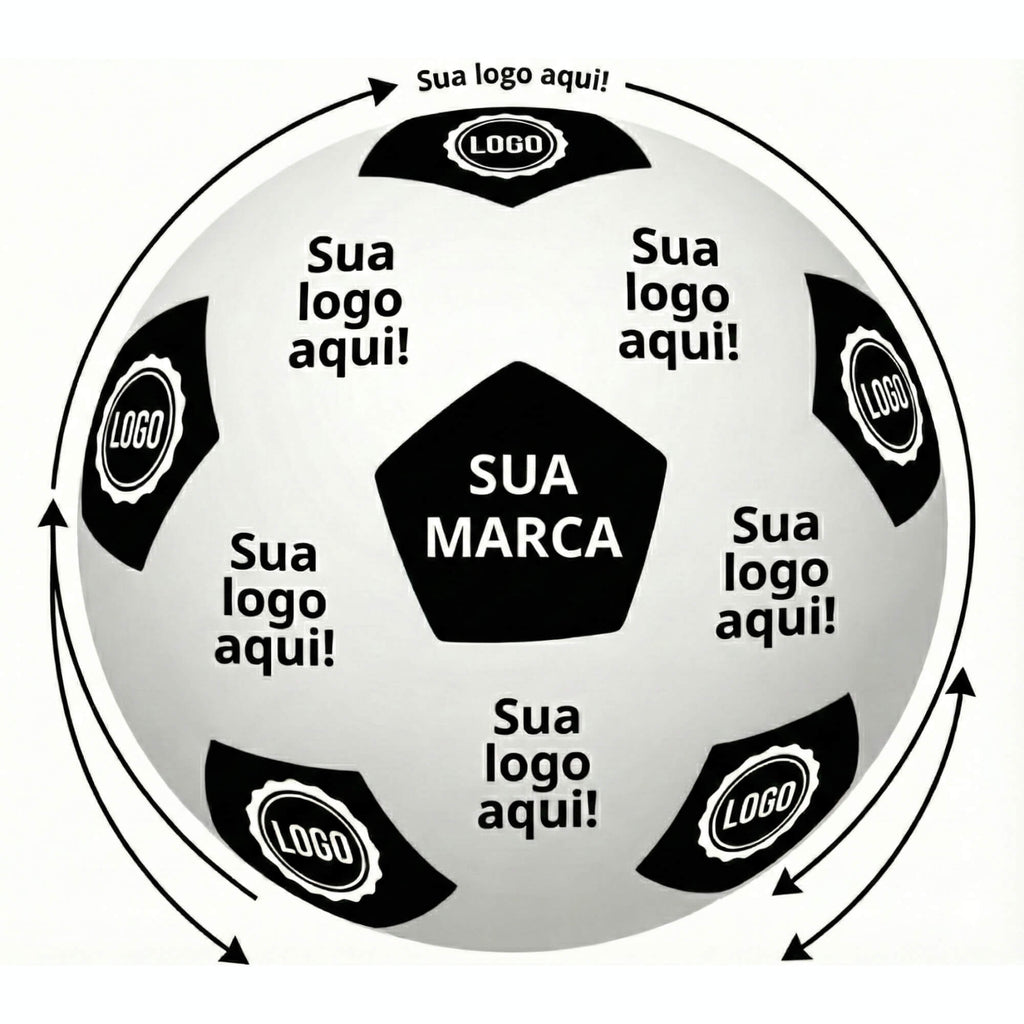 Kit 10 Bolas Vinil Futebol Personalizadas com Sua Logo Brinde Dente de Leite