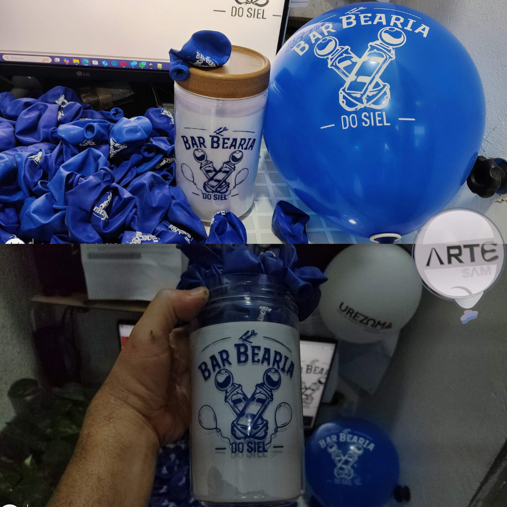 Potes herméticos personalizados com tampa 50 unidades